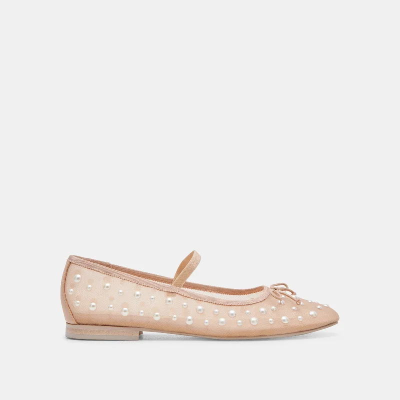 CADEL PEARL BALLET FLATS BLUSH MESH